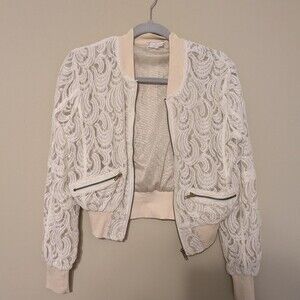 Women's Cream and White Jacket